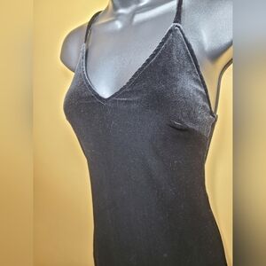 Black Velvet Sexy Lace Up Mini Dress LBD Sz S